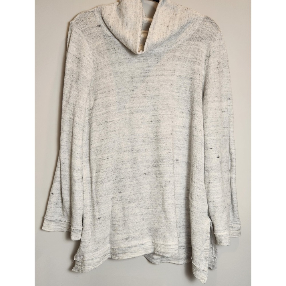 Maeve by Anthropologie Sweater‎ Women's XL Heather Gray Cowl Neck Side Slits